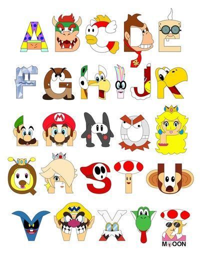 Abecedario Star Creando Minusculas 6 Abc Alphabet Mario Characters