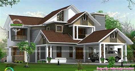 beautiful slope roof home kerala home design and floor plans 9k