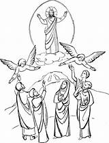 Ascension Kte Himmelfahrt Ascensione Christi Gesù Sermons Colorier Malen Religiocando Colour Lanot sketch template