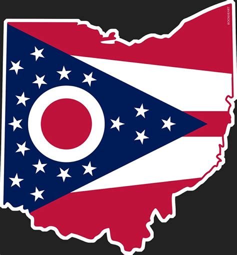 ohio state silhouette flag vinyl magnet celebrate local shop