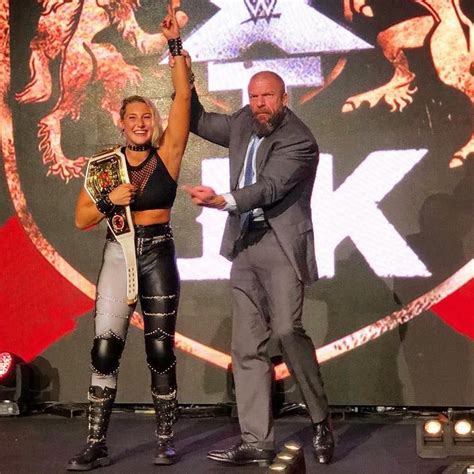 Triple H With The First Ever Uk Champion Rhea Ripley With