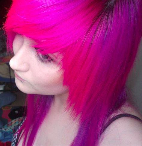 bright pink emo hair goth hair pink hair scene hair