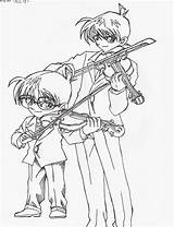 Violin Shinichi Kudo Conan Detective sketch template