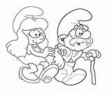 Papa Smurf Coloring Pages Smurfs Printable Getcolorings Library Getdrawings sketch template