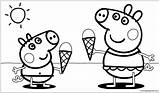 Peppa Pig Ice Pages Cream Coloring Color sketch template