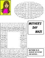 mothers day maze  kids sunday school lessons sunday school