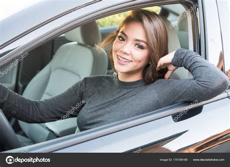 teen girl driving car stock photo  crmarmion