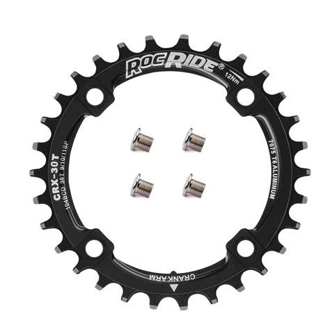narrow wide chainring  bcd black aluminum   steel bolts  rocride   speed