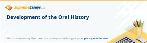 read development   oral history essay sample