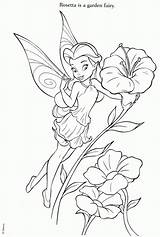 Tinkerbell Coloring Rosetta Pages Friends Her sketch template