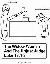 Coloring Judge Unjust Parable Woman Widow Pages Sunday School Persistent Lesson Bible Kids Luke 18 Craft Churchhousecollection Prayer Template Judges sketch template