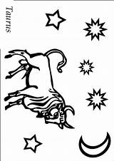 Taurus Tauro Sternzeichen Hellokids Ausmalen Signos Zodiaco sketch template