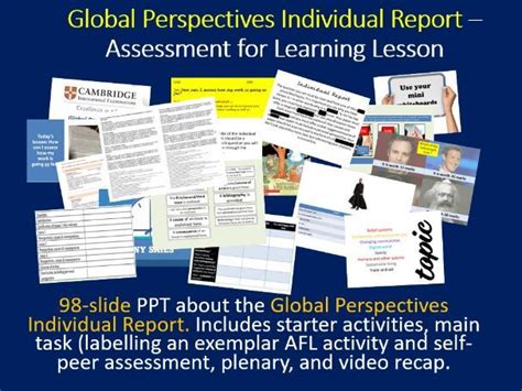 global perspectives individual report assessment  learning lesson