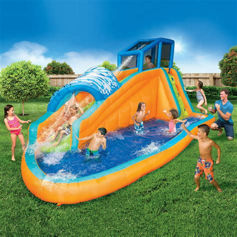 banzai surf rider aqua park inflatable water  backyard summer fun pool walmartcom