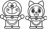 Mewarnai Sketsa Hitam Kumpulan Doraemon Kartun Dorami sketch template