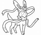Sylveon Pokemon Eevee Coloring Pages Evolutions Printable Evolution Drawing Color Cute Pikachu Espeon Kids Print Getcolorings Getdrawings Adults Pag Easy sketch template