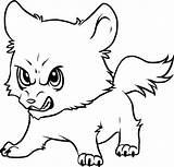Wolf Baby Coloring Angry Pages Printable Kids sketch template