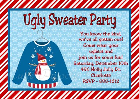 ugly christmas sweater party invitation templates