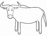 Wildebeest sketch template