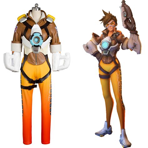 Popular Game Ow Cosplay Lena Oxton Tracer Suit Soldier 76 Tracer