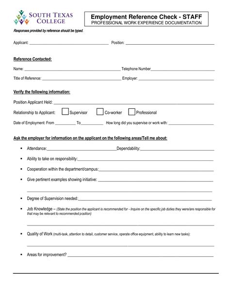 employment reference check form templates  allbusinesstemplatescom