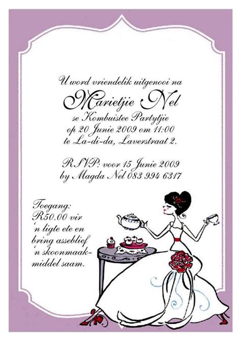 uitnodiging bridal tea party invitations tea party invitations tea bridal shower invitations