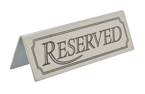 pics  reserved sign  table