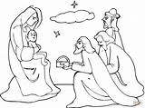 Coloring Jesus Wise Men Pages Three Mary Christmas Joseph Religious Drawing Came Kids Printable Color Wisemen Star Children Preschool Crafts sketch template