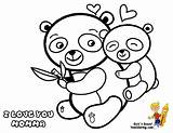 Pandas Colorear Yescoloring Bears Mama Mommy Coloringhome Momma Osos Bebe sketch template