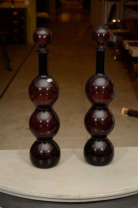A Pair Of Italian Glass Bottles At 1stdibs