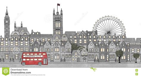 london uk seamless banner  london  skyline stock vector