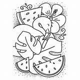 Watermelon Lorelsberg Pineapple Ukulele sketch template