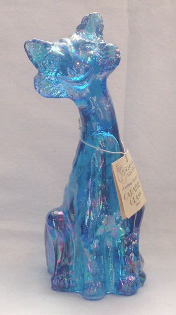 Fenton 11 Inch Alley Cat Electric Blue Carnival 1980 S