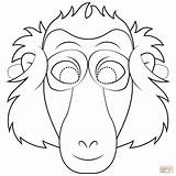 Mask Baboon Coloring Printable Pages Drawing Masks Animal Supercoloring Crafts Categories sketch template