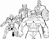 Coloring Avengers Printable Pages Print sketch template