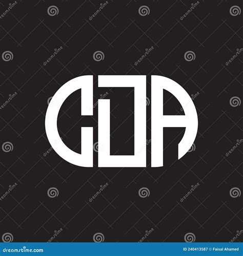 cda letter logo design  black background cda creative initials letter logo concept stock