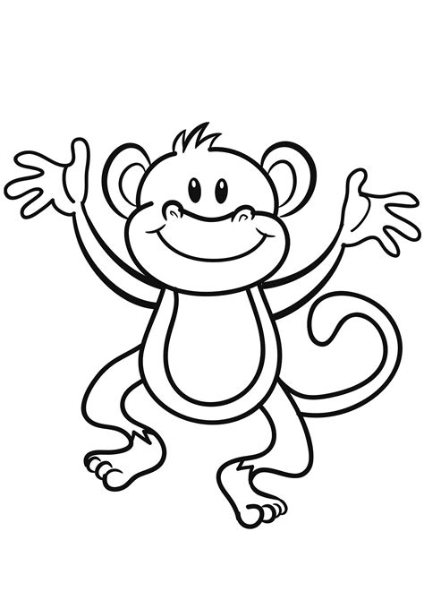 monkey drawing    color monkeys kids coloring pages
