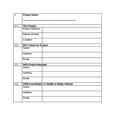 sample project  templates   ms word