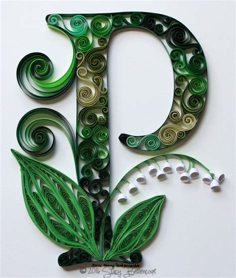 quilled lily   valley letter p monogram quilling letters quilling