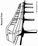 Train Coloring Monorail Printactivities Printables Kids sketch template