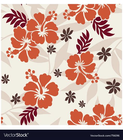 hibiscus seamless flower pattern royalty  vector image