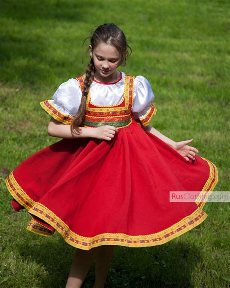 Russia Dress Girl Historical Costume Traditional Clothing Russian