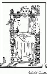 Zeus Estatua Kolorowanka Babilonia Artemide Tempio Statua Jardines Coloriage Zeusa Colgantes Babylon Coloso Colorkid Weltwunder Posąg Piramidi Wonders Rodas Maravillas sketch template