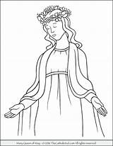 Mary Coloring Pages Crowning Catholic May Queen Mother Jesus Kids Clipart Virgin Kid Color Children Saint Colouring Printable Print Sheets sketch template