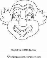 Clown Mask Coloring Crafts Halloween Printable Kids Masks Circus Pages Clowns Craft Template Templates Sheet Colouring Use Digital Color Children sketch template