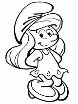 Smurfette Pages Smurfs Coloringpage sketch template