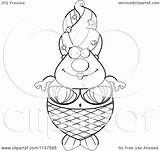 Mermaid Plump Clipart Cartoon Outlined Coloring Vector Thoman Cory Royalty sketch template