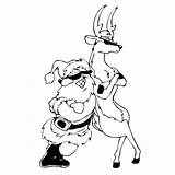 Coloring Reindeer Pages Santa Library Clipart Cool sketch template