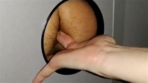 gloryhole handojob a guy and stick my fingers up his ass to cum on my