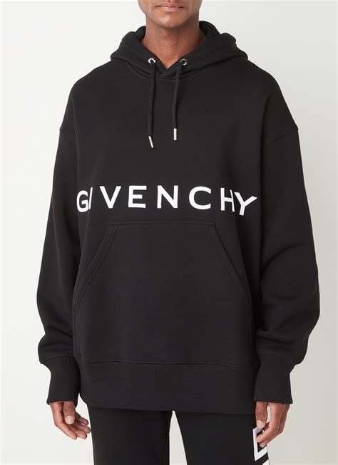givenchy oversized hoodie met logoborduring en backprint zwart de bijenkorf